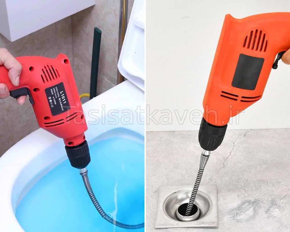 فنر زنی لوله فاضلاب با دریل